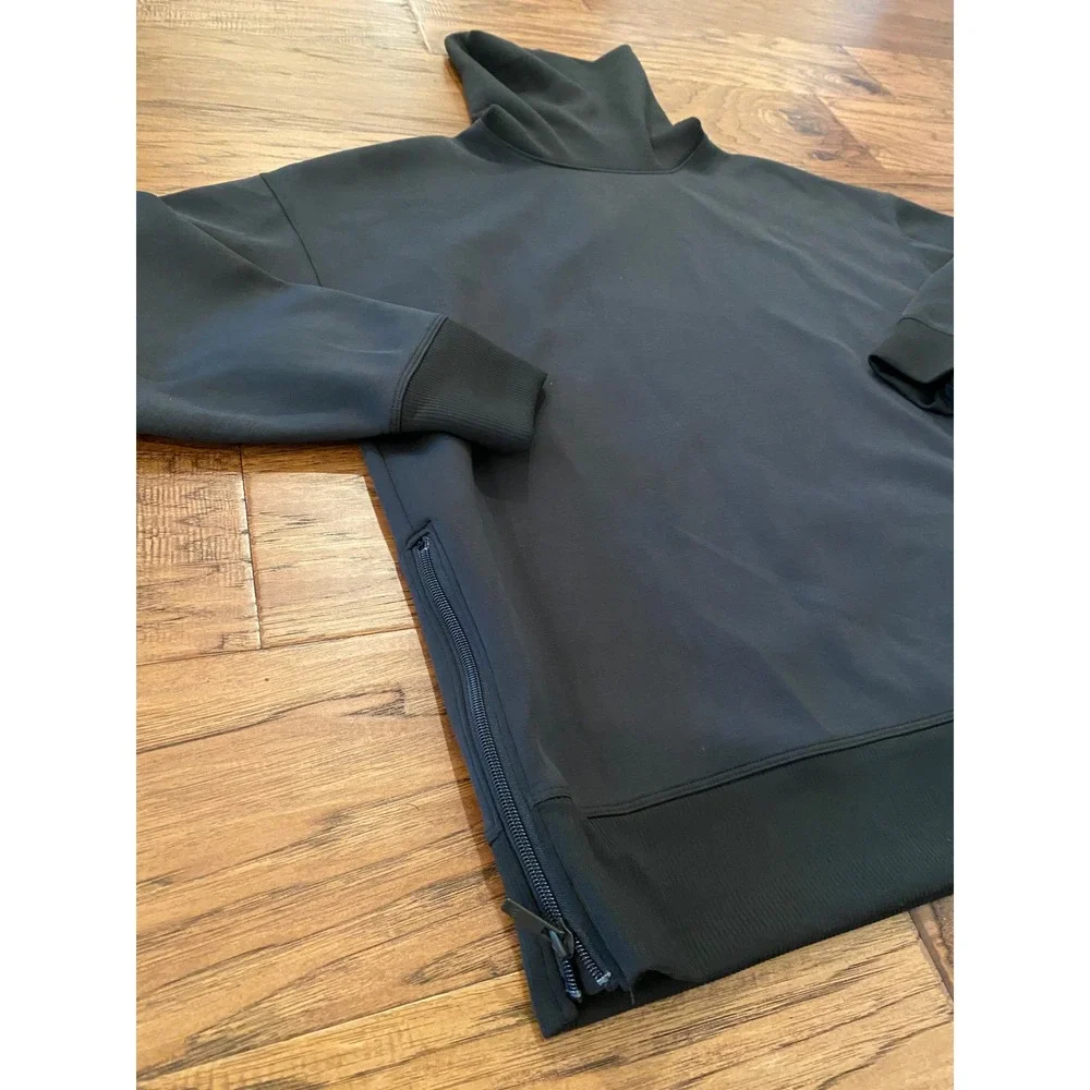 All in Motion Airy Sleek Funnel Neck Sweatshirt Black Side Zip XS New